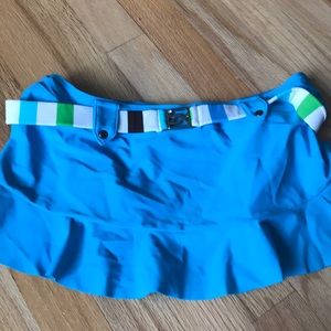 Kids size 14 skirt bikini bottom blue with stripes